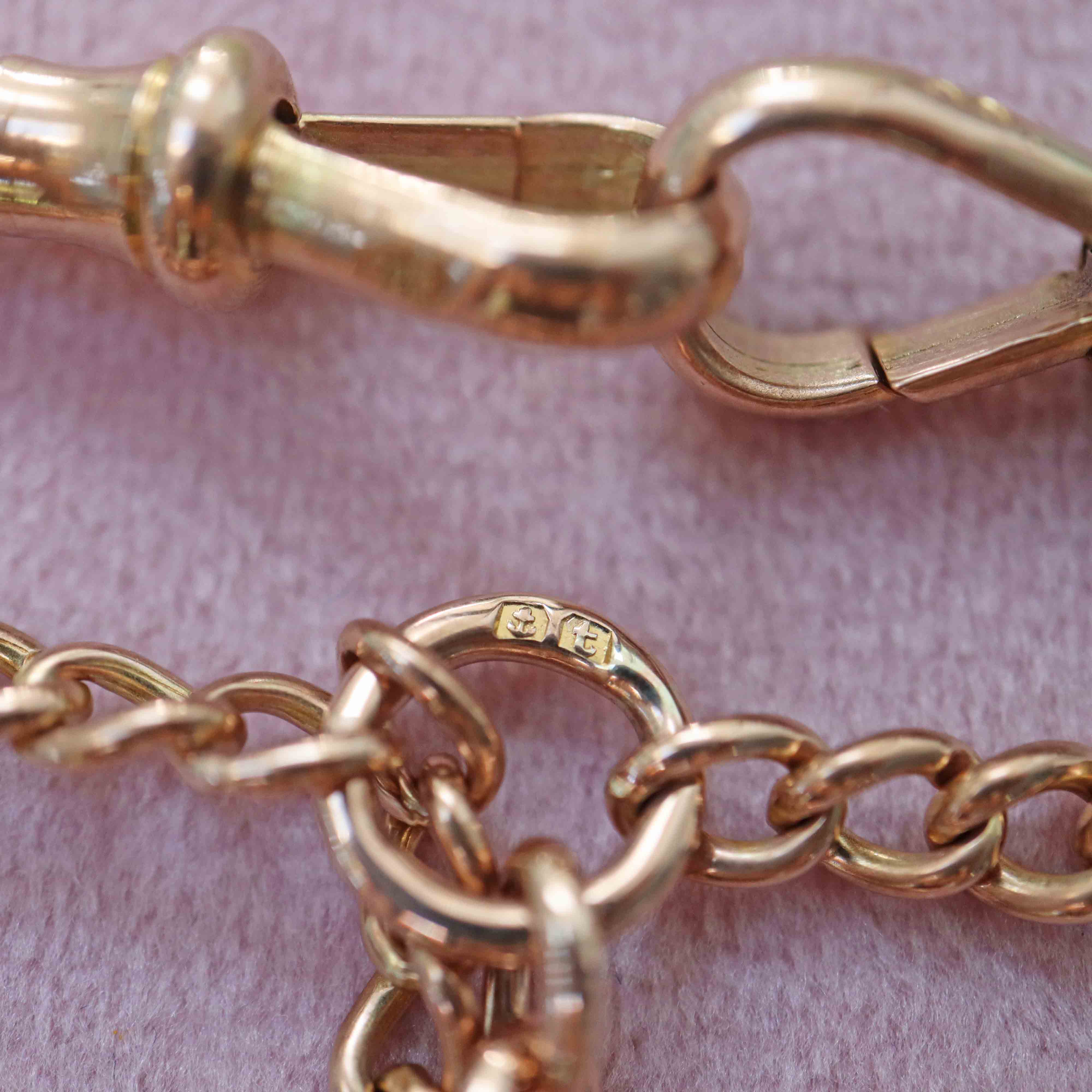 Ellibelle Jewellery Antique 9ct Gold Albert Chain & T-Bar Necklace (15.5") 30g