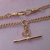 Ellibelle Jewellery Antique 9ct Gold Albert Chain & T-Bar Necklace (15.5") 30g