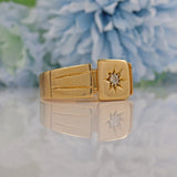 Ellibelle Jewellery ANTIQUE ART DECO 18CT GOLD DIAMOND SIGNET RING
