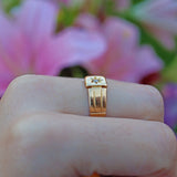 Ellibelle Jewellery ANTIQUE ART DECO 18CT GOLD DIAMOND SIGNET RING