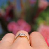Ellibelle Jewellery Antique Art Deco Diamond 18ct Gold Daisy Ring