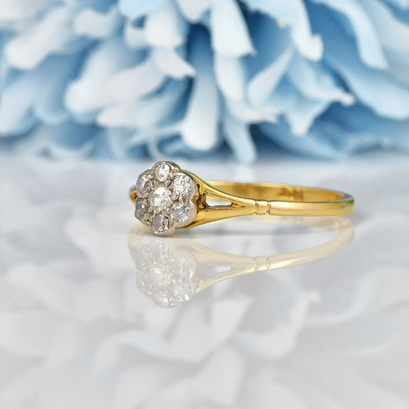 Ellibelle Jewellery Antique Art Deco Diamond Daisy Cluster Ring