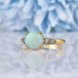 Ellibelle Jewellery Antique Art Deco Opal & Diamond 18ct Gold Ring