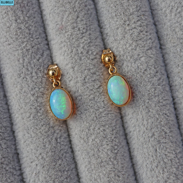 ANTIQUE ART DECO OPAL PENDANT EARRINGS