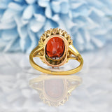 Ellibelle Jewellery Antique Bohemian Garnet & Seed Pearl 18ct Gold Cluster Ring