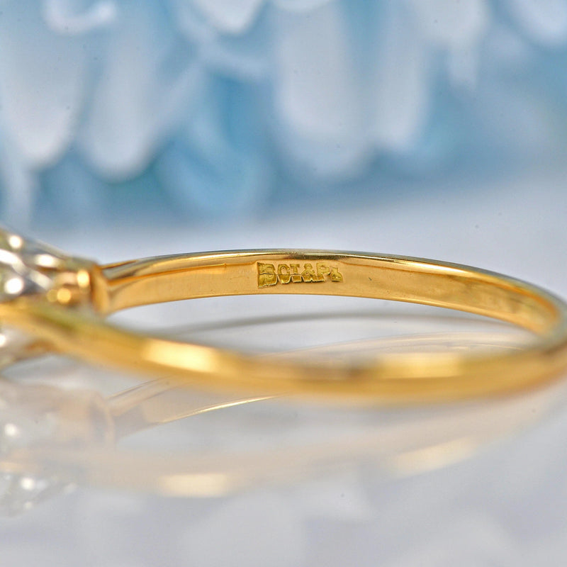 Ellibelle Jewellery ANTIQUE CUSHION-CUT DIAMOND 18CT GOLD SOLITAIRE RING