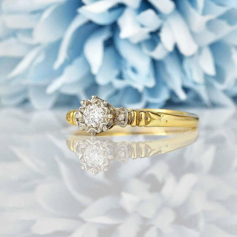 Ellibelle Jewellery ANTIQUE DIAMOND GOLD ENGAGEMENT RING