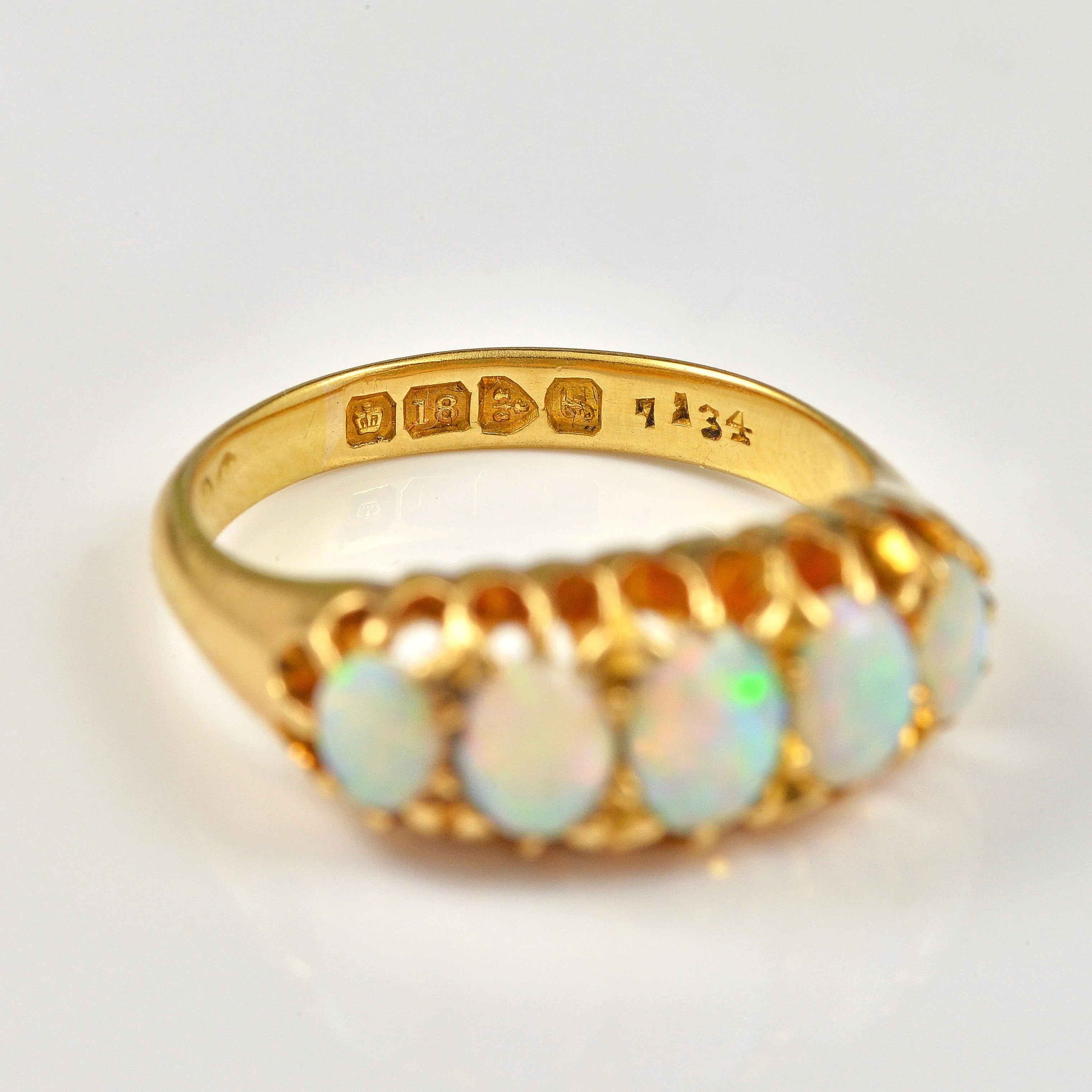Ellibelle Jewellery ANTIQUE EDWARDIAN 18CT GOLD OPAL RING