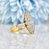 Ellibelle Jewellery Antique Edwardian Diamond 18ct Gold Marquise Ring