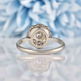 Ellibelle Jewellery Antique Edwardian Diamond & Platinum Daisy Cluster Ring (0.55ct)