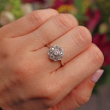 Ellibelle Jewellery Antique Edwardian Diamond & Platinum Daisy Cluster Ring (0.55ct)