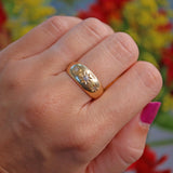 Ellibelle Jewellery Antique Edwardian Old Cut Diamond 18ct Gold Gypsy Ring