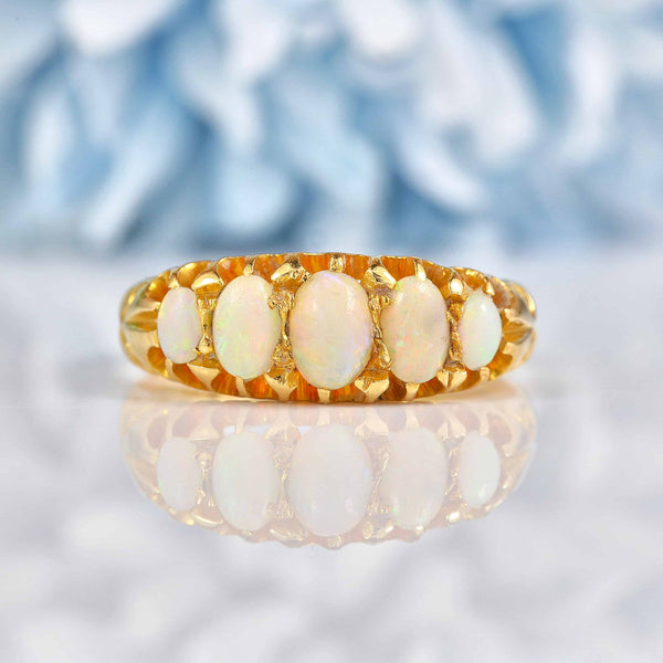 Ellibelle Jewellery Antique Edwardian Opal 18ct Gold Ring