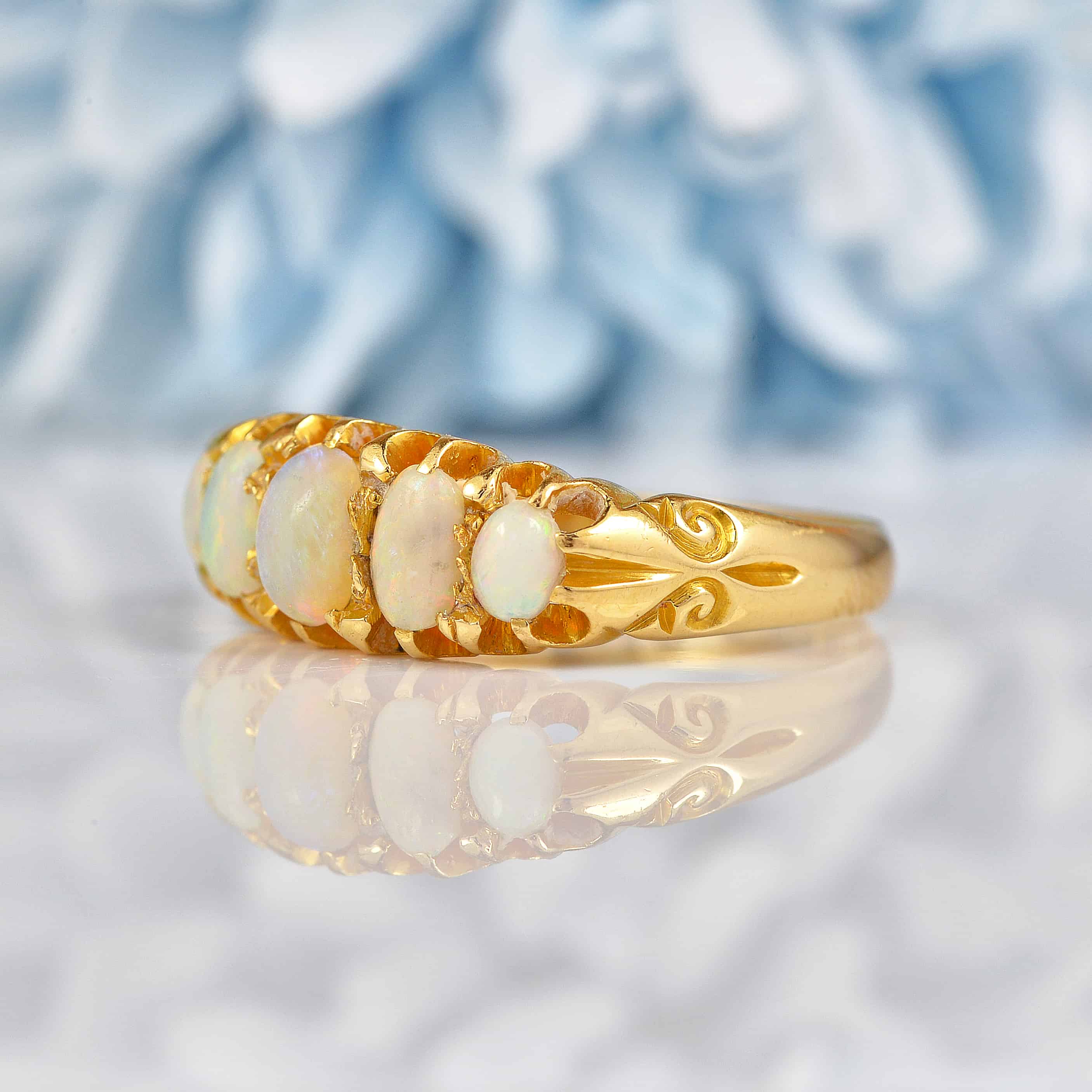 Ellibelle Jewellery Antique Edwardian Opal 18ct Gold Ring