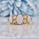 Ellibelle Jewellery Antique Edwardian Opal & Diamond 18ct Gold Ring