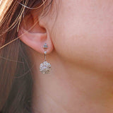 Ellibelle Jewellery Antique Edwardian Rose Cut Diamond Cluster Drop Earrings