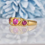 Ellibelle Jewellery Antique Edwardian Ruby & Diamond 18ct Gold Ring