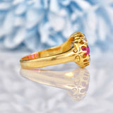 Ellibelle Jewellery Antique Edwardian Ruby & Diamond 18ct Gold Ring