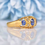 Ellibelle Jewellery Antique Edwardian Sapphire & Diamond 18ct Gold Ring