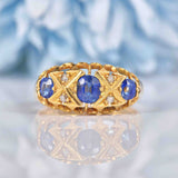 Ellibelle Jewellery Antique Edwardian Sapphire & Diamond 18ct Gold Ring