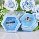 Ellibelle Jewellery Antique Edwardian Style Blue Sapphire & Diamond Cluster Ring