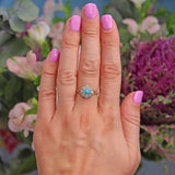 Ellibelle Jewellery Antique Edwardian Style Turquoise & Diamond Daisy Cluster Ring