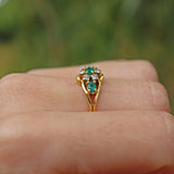 Ellibelle Jewellery ANTIQUE EMERALD & DIAMOND 18CT GOLD RING