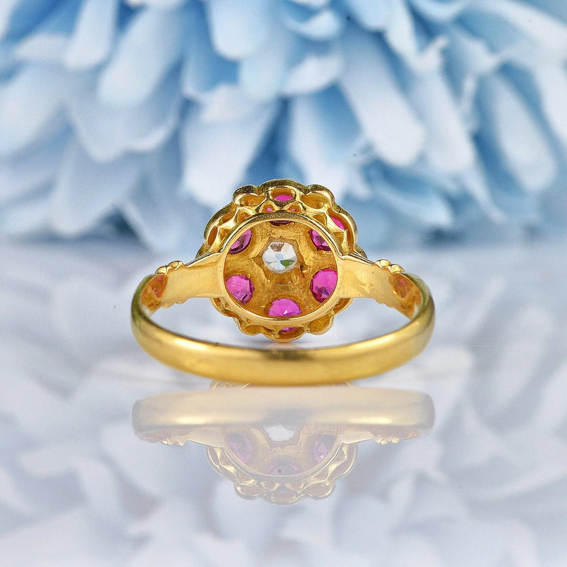 Antique George V Ruby & Diamond 18ct Gold Ring