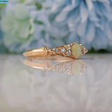 Ellibelle Jewellery ANTIQUE OPAL & DIAMOND 15CT GOLD RING