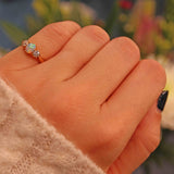 Ellibelle Jewellery Antique Opal & Diamond 18ct Gold Three Stone Ring