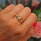 Ellibelle Jewellery Antique Opal & Old Cut Diamond Gold Ring