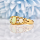 Ellibelle Jewellery Antique Opal & Old Cut Diamond Gold Ring