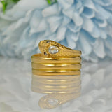Ellibelle Jewellery ANTIQUE ROSE-CUT DIAMOND 18CT GOLD OUROBOROS SNAKE RING