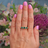 Ellibelle Jewellery Antique Style Natural Emerald & Diamond 18ct Gold Ring
