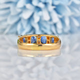 Ellibelle Jewellery Antique Style Natural Sapphire & Diamond 18ct Gold Ring