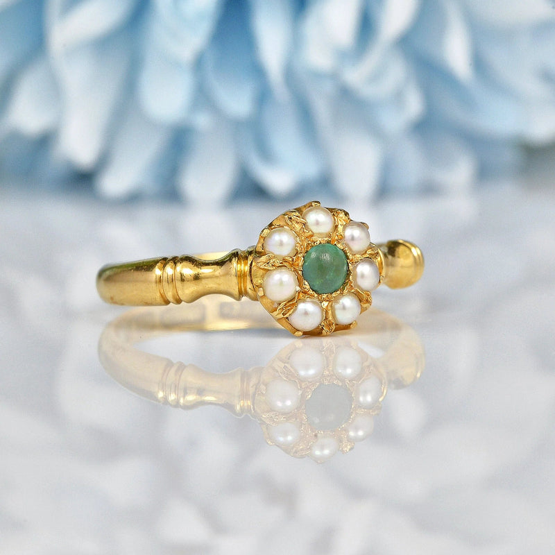 Ellibelle Jewellery Antique Turquoise & Pearl Ring By Murrle Bennett
