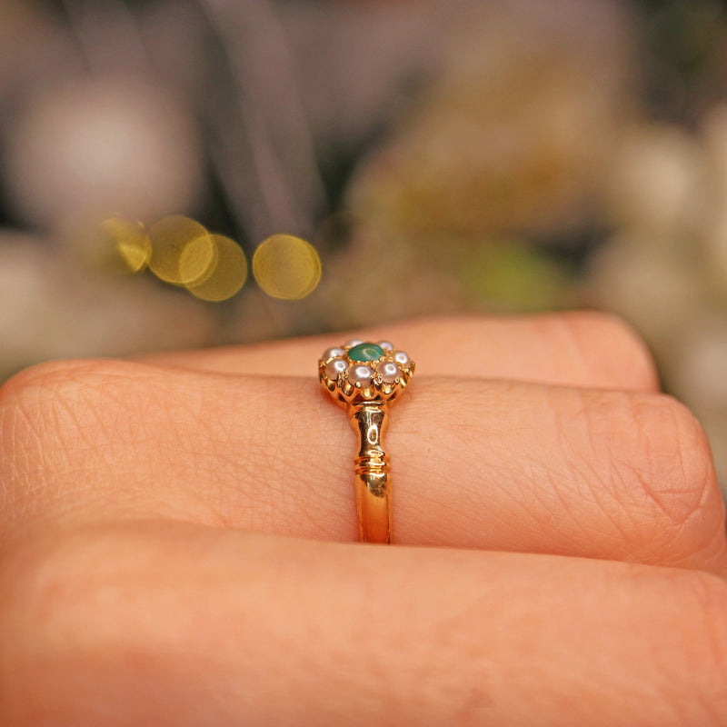 Ellibelle Jewellery Antique Turquoise & Pearl Ring By Murrle Bennett