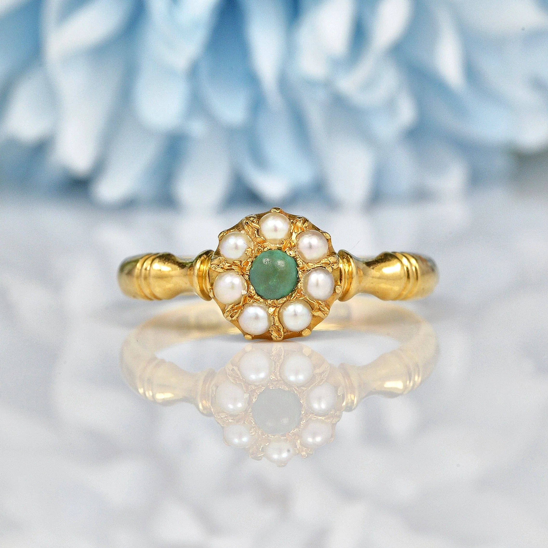 Ellibelle Jewellery Antique Turquoise & Pearl Ring By Murrle Bennett