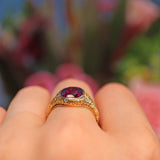 Ellibelle Jewellery Antique Victorian Almandine Garnet Gold Signet Ring