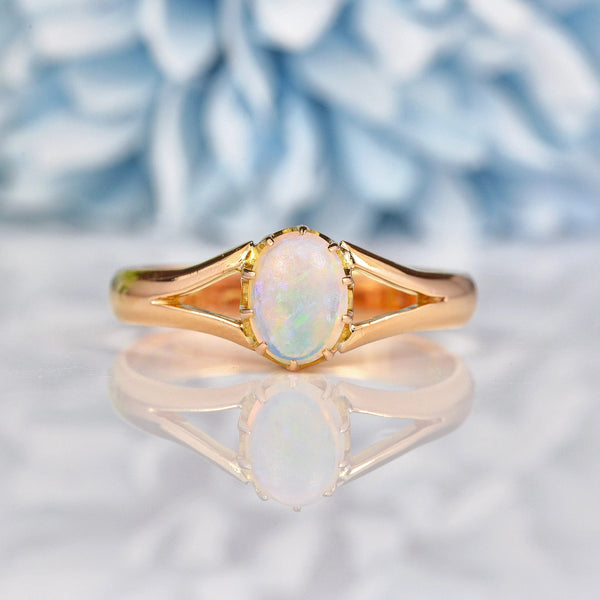 Ellibelle Jewellery Antique Victorian Opal 18ct Gold Solitaire Ring