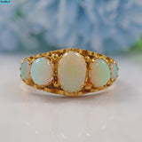 Ellibelle Jewellery ANTIQUE VICTORIAN OPAL 9CT GOLD FIVE-STONE RING