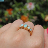 Ellibelle Jewellery ANTIQUE VICTORIAN OPAL 9CT GOLD FIVE-STONE RING