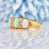 Ellibelle Jewellery Antique Victorian Opal & Diamond 18ct Gold Ring