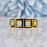 Ellibelle Jewellery Antique Victorian Pearl & Black Enamel 15ct Gold Mourning Ring