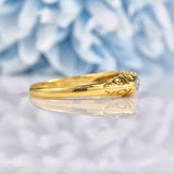 Ellibelle Jewellery Antique Victorian Rose Cut Diamond 18ct Gold Boat Ring