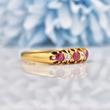 Ellibelle Jewellery Antique Victorian Ruby & Diamond Five Stone Ring