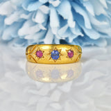 Ellibelle Jewellery ANTIQUE VICTORIAN RUBY & SAPPHIRE GYPSY RING
