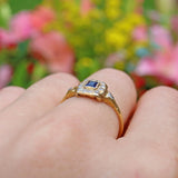 Ellibelle Jewellery ANTIQUE VICTORIAN SAPPHIRE & DIAMOND 18CT GOLD RING