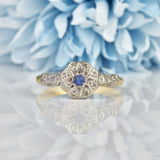 Ellibelle Jewellery ANTIQUE VICTORIAN SAPPHIRE & DIAMOND RING