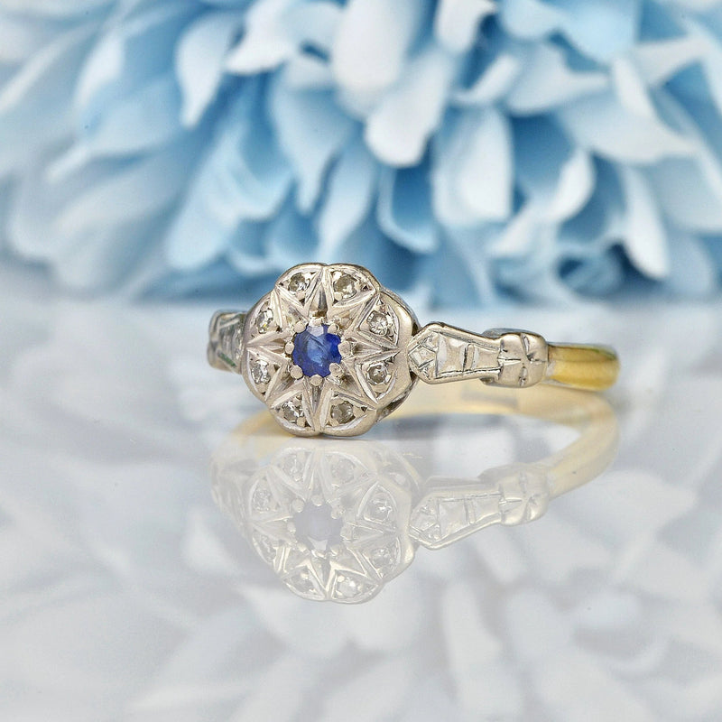 Ellibelle Jewellery ANTIQUE VICTORIAN SAPPHIRE & DIAMOND RING